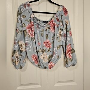 ECLIPSE Womens 3/4 sleeve Floral Blouse SZ M